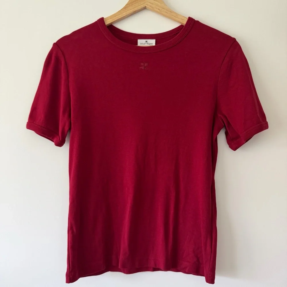 Courreges red crewneck tee - Picture 1 of 3